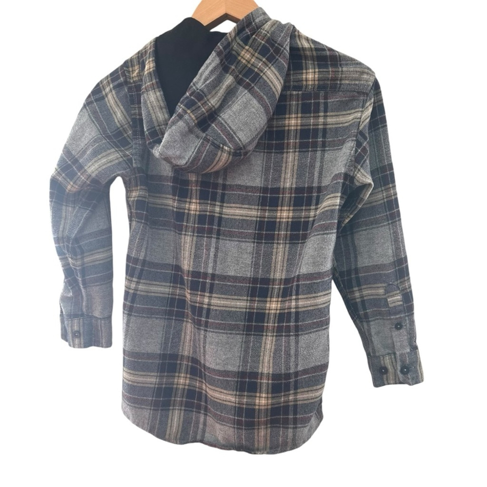 Burnside hoodie button down flannel size medium 10/12 - Picture 2 of 3